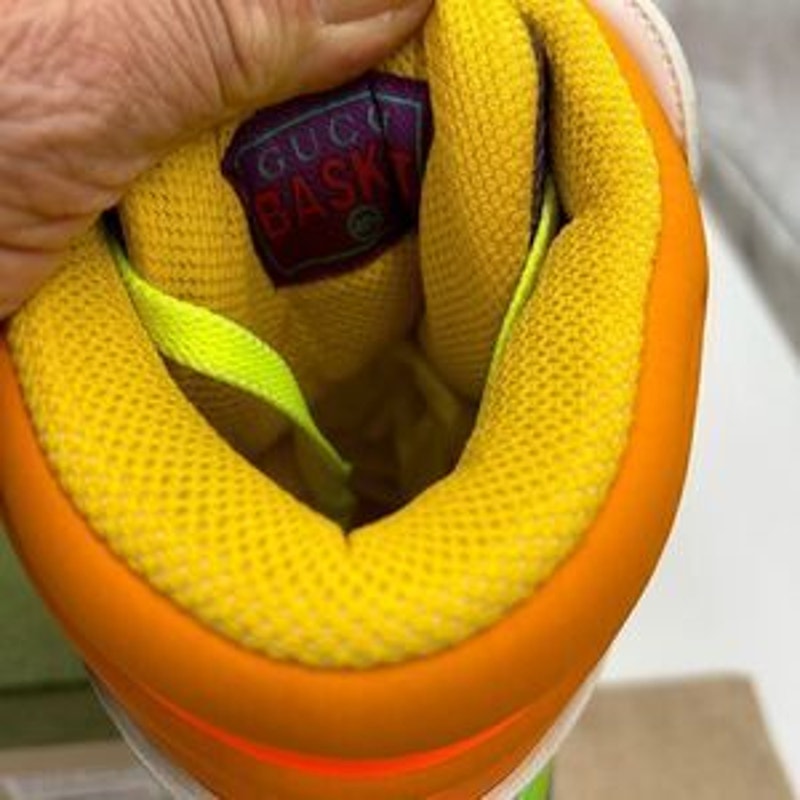 Women’s Gucci basket high top leather sneakers size 40.5