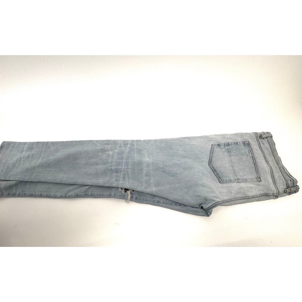 Men's Amiri MX1 Light Indigo Wash Vintage Tee Animation Patch Jeans Size 38