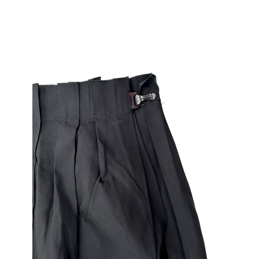 Lanvin Paris 100% Silk Architectural Paperbag Waist Midi Skirt Size FR 38