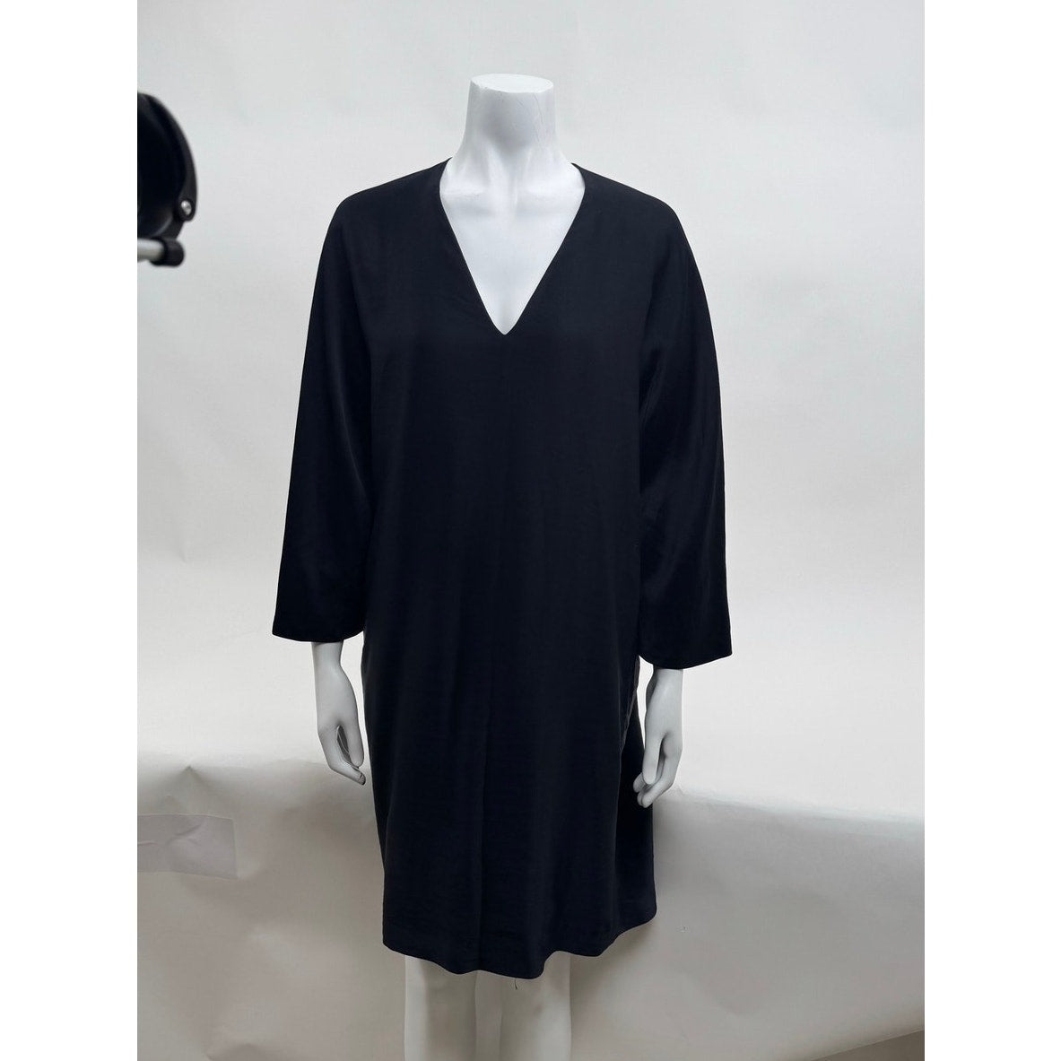 The Row Women's Black V-Neck Long Sleeve Sheath Dress Size M