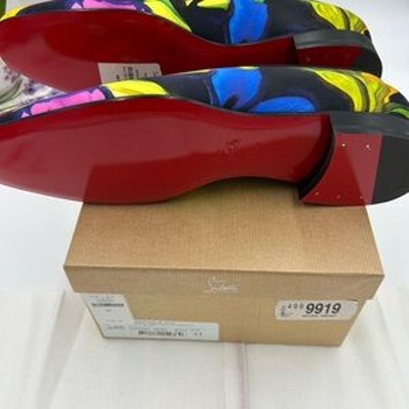 Men's Christian Louboutin dandy chick satin loafer size 44 made in Italy