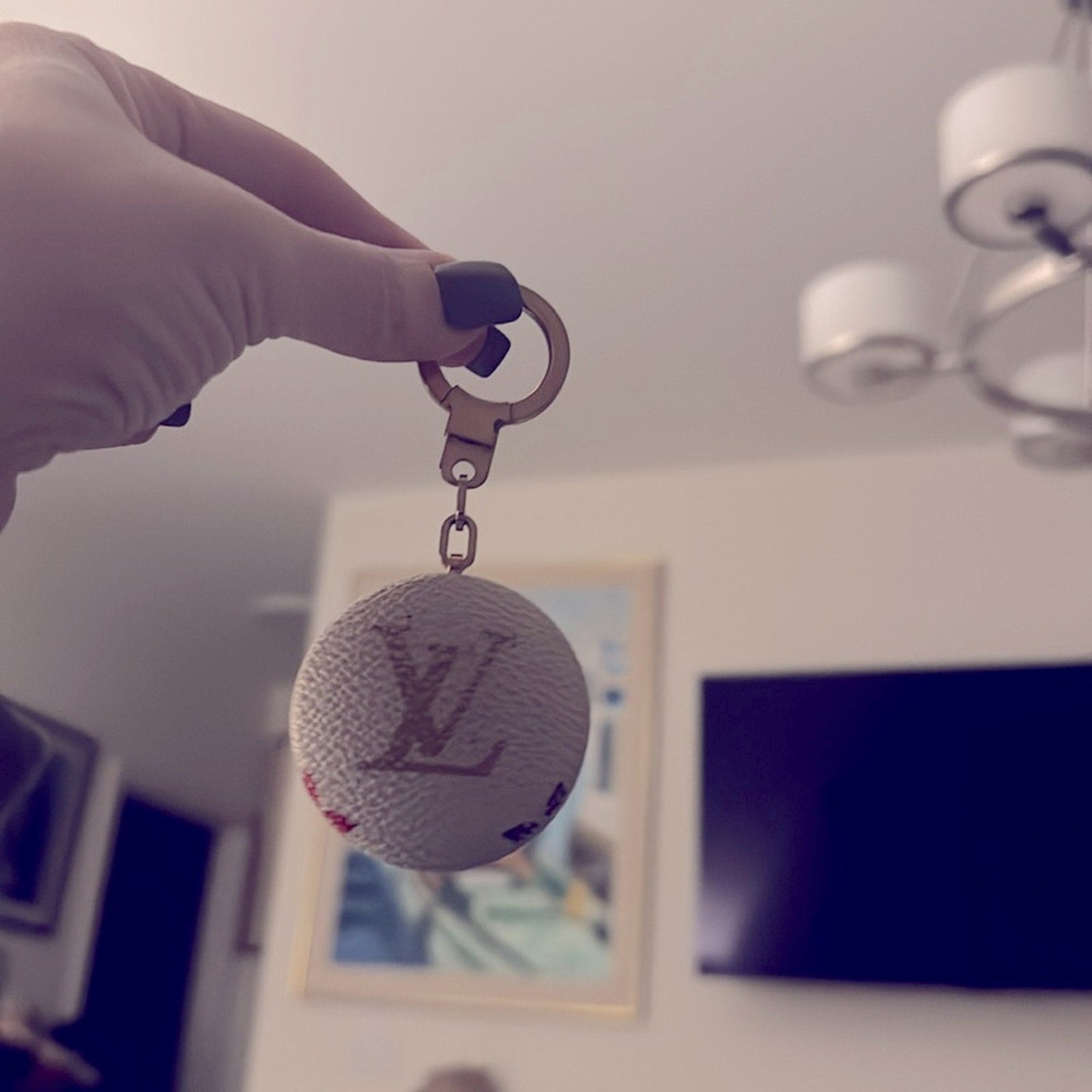 Louis Vuitton Murikami Monogram  Light up Keychain/bag charm with gold detail