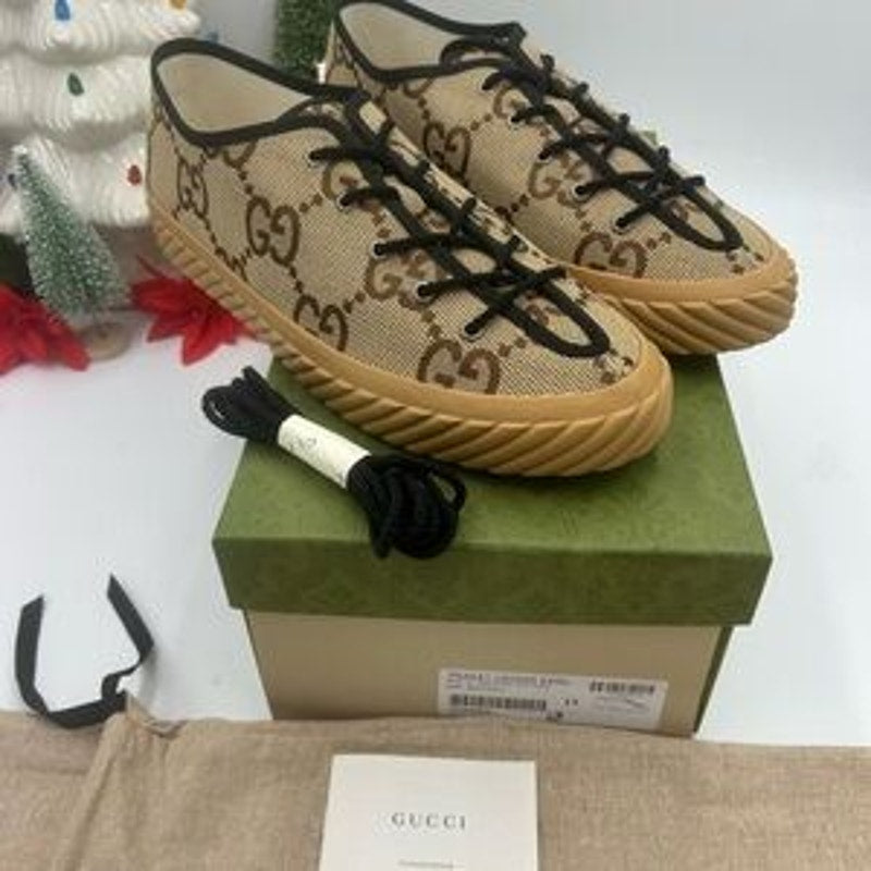 Gucci Beige and Brown low top sneakers size 13 made in Spain