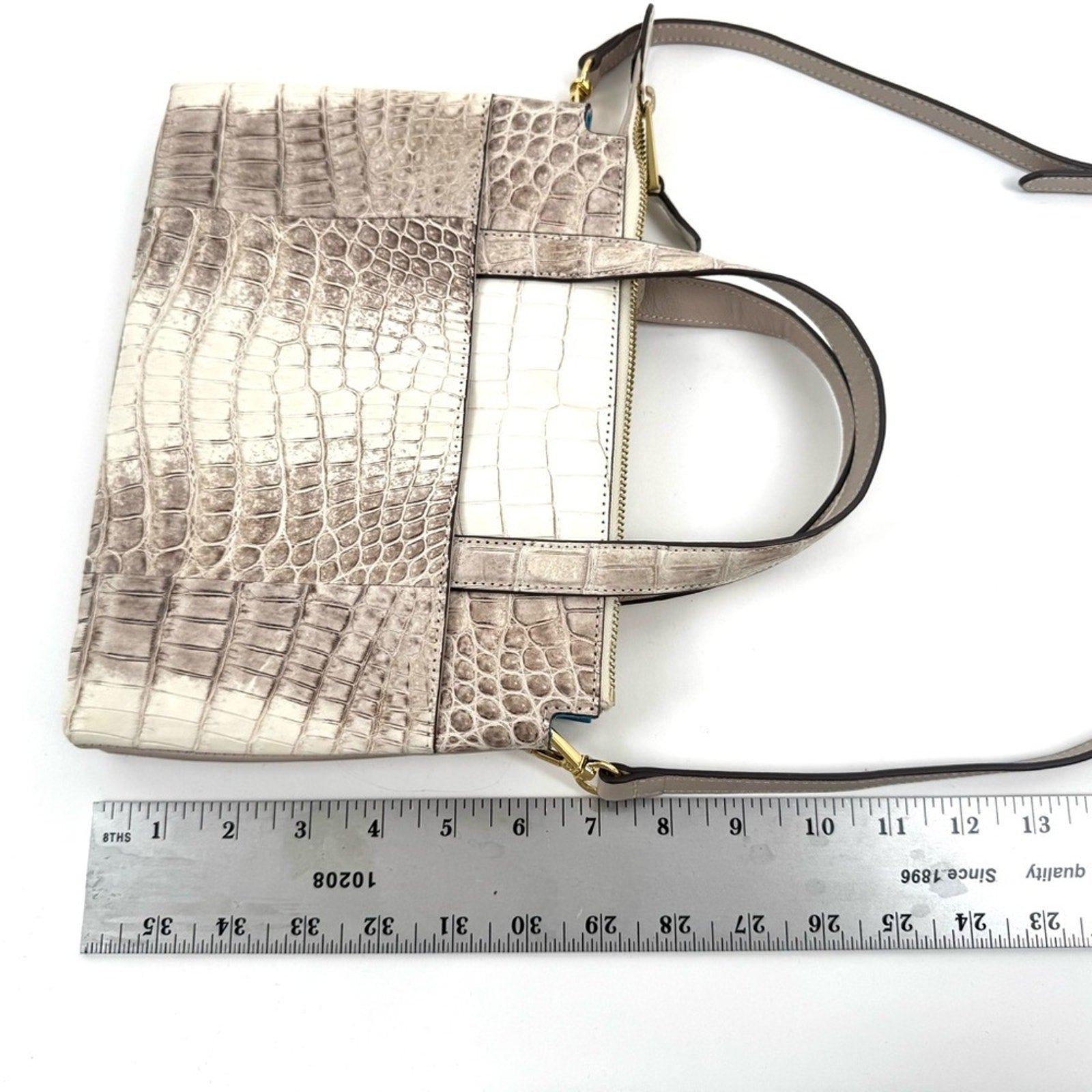 Niloticus crocodile Pelley Lusso two way bag NWT’s blue interior/adjustable strap