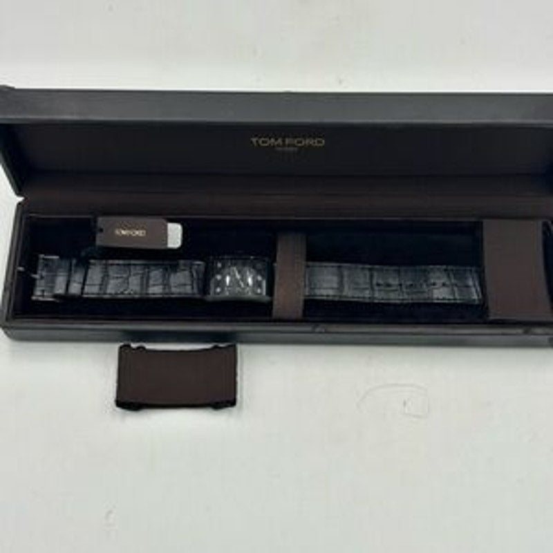 Tom Ford men's N001 Black Leather watch Swiss quartz movement NWT