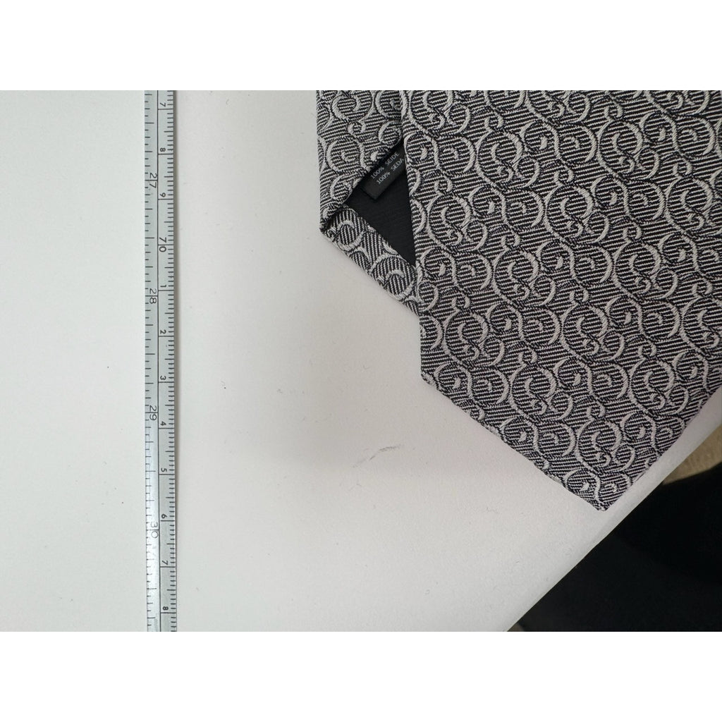 Dolce & Gabbana NWT Men’s Silver Patterned Silk Tie Made in Italy
