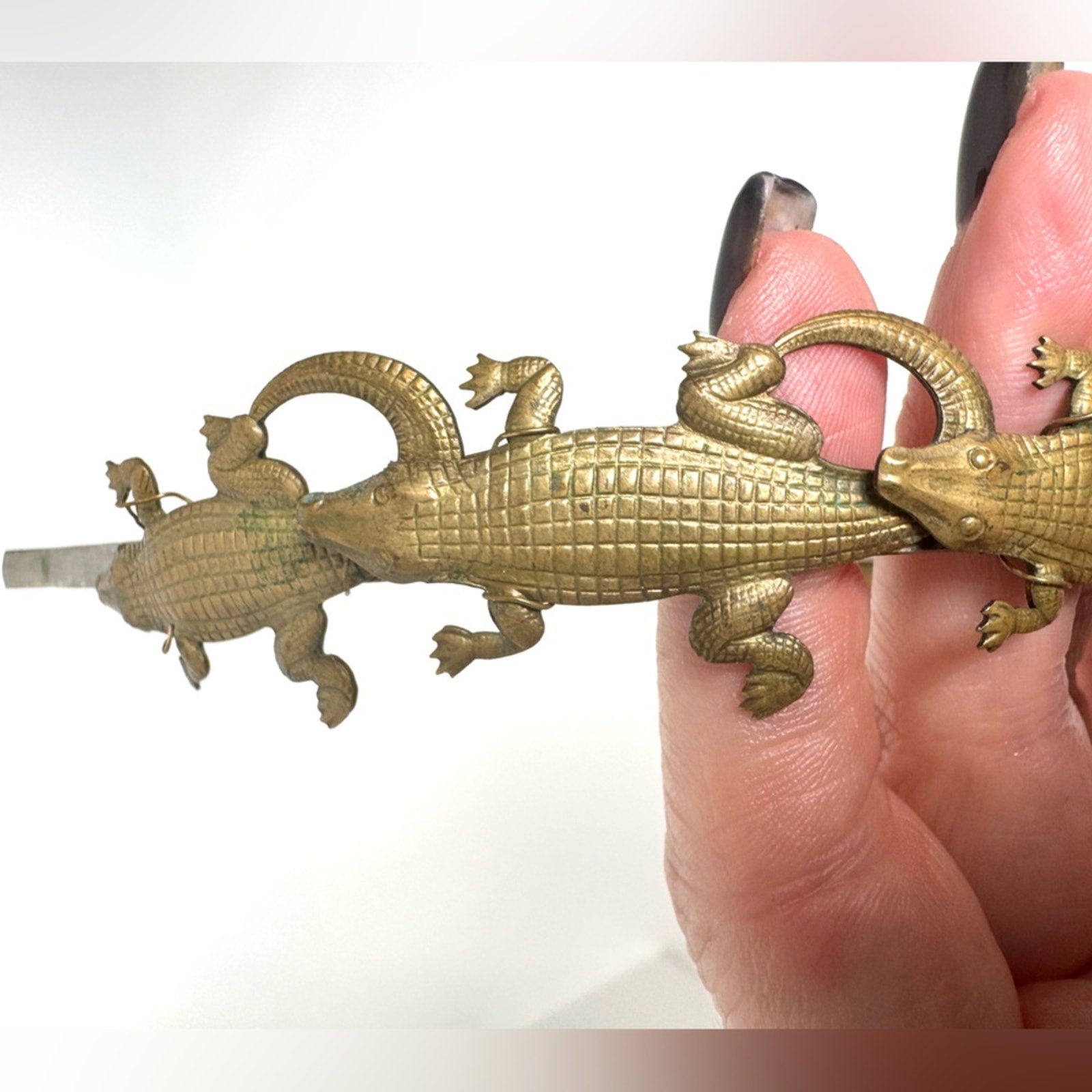 Eugenia Kim RARE HAND CAST bronze alligator headband bought at Henri Bendel, NYC