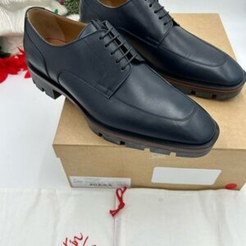 Men's Christian Louboutin DAVISOL navy Oxford, Derby shoe size 43 made in Italy
