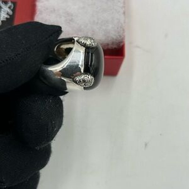 Pomellato 67 smoky quartz/marcasite Sterling silver Griffes ring size 6 Italy