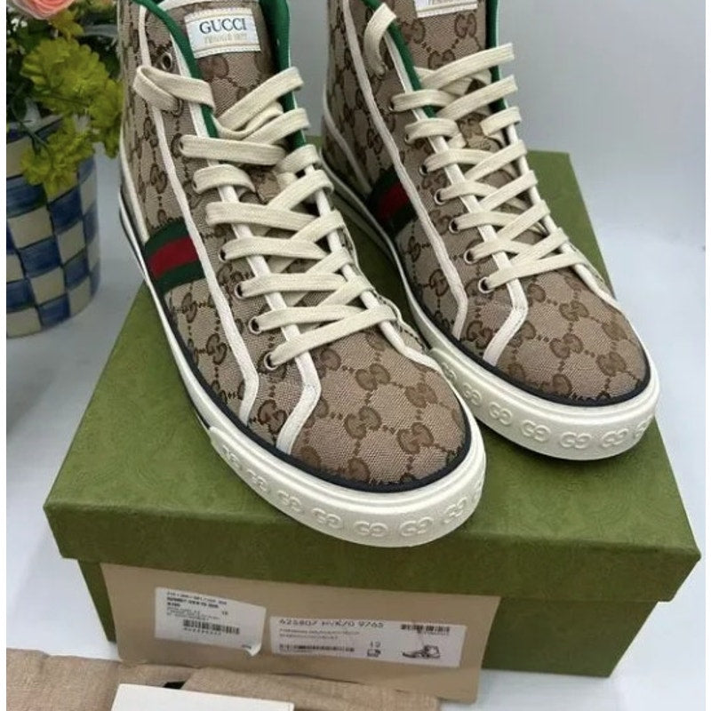 Men's Gucci 1977 tennis high top sneakers size 12 made in Italy