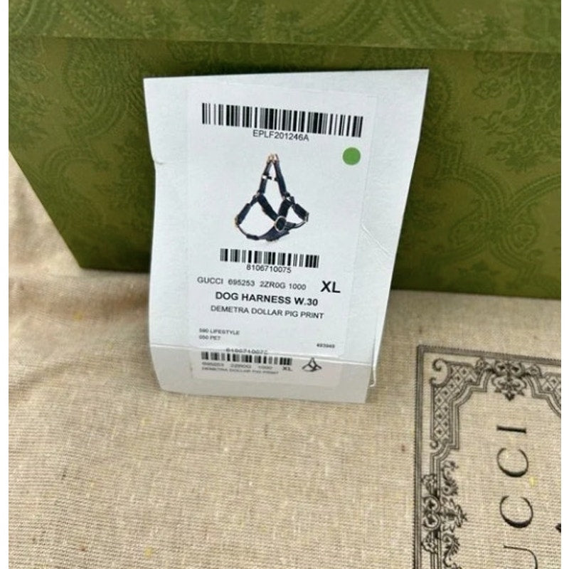 Gucci demetra , extra large leather dog harness made in Italy