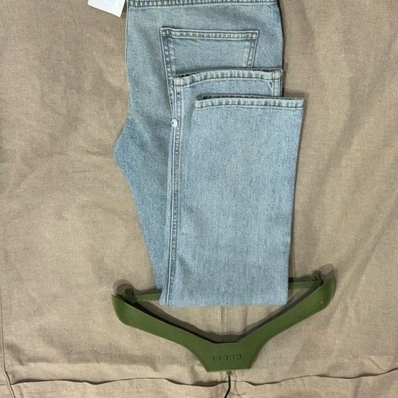 Gucci men's regular fit, Stone bleached denim jeans in light blue size 30 Italy