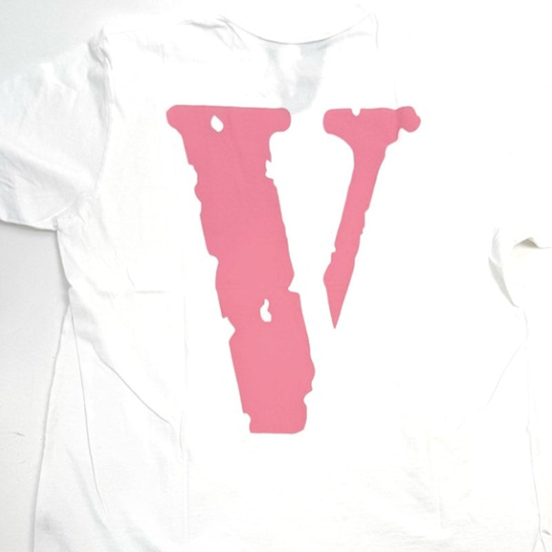 Men's Vlone x Friends NEW White and Pink Short Sleeve T-Shirt Size L