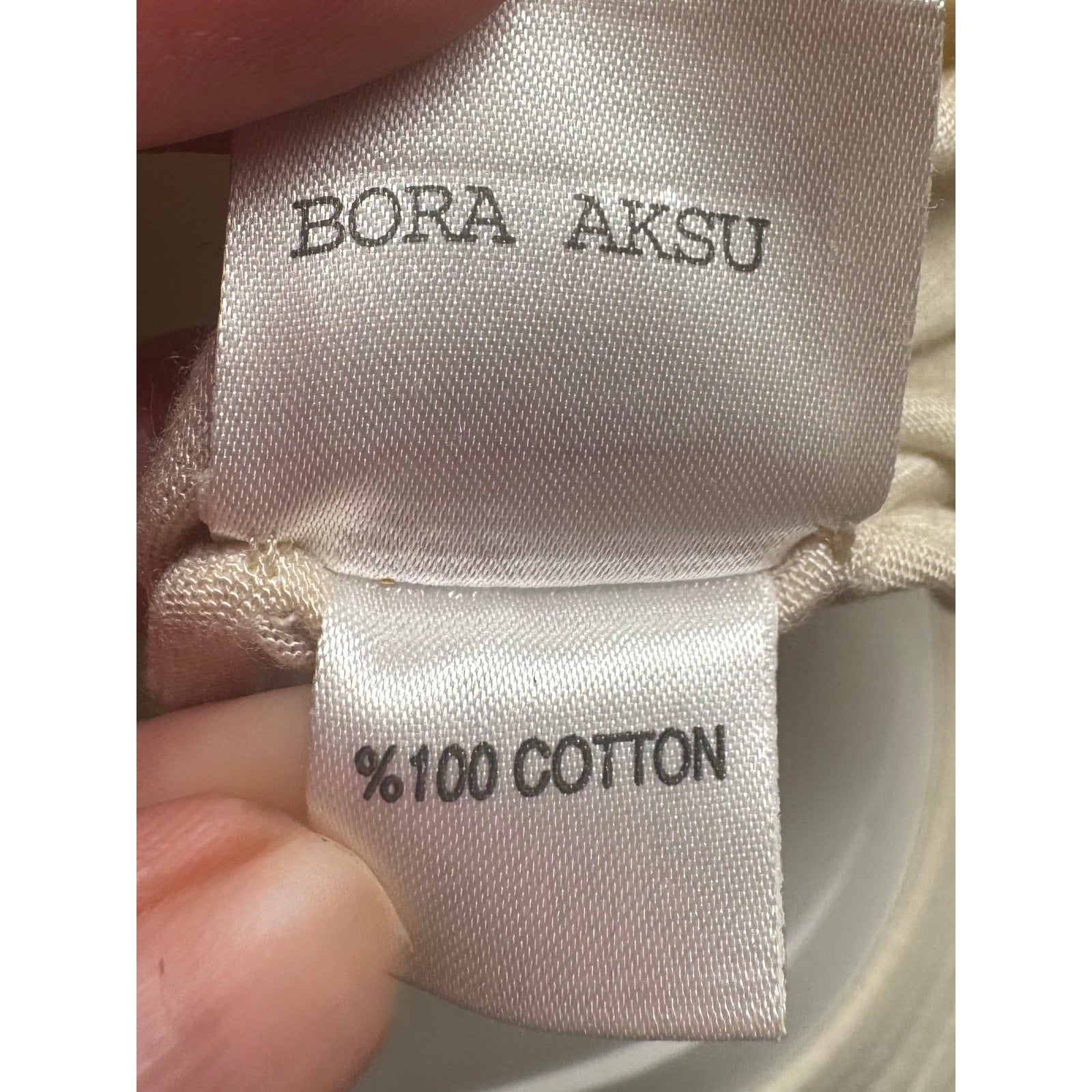 Bora Aksu Cream Ruffle Cotton Long Sleeve Button Front Blouse Size 10