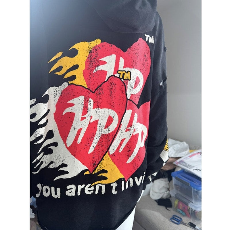 Men's Hyde Park "You Aren't Invited" Easy Does It Double Heart Hoodie Black S