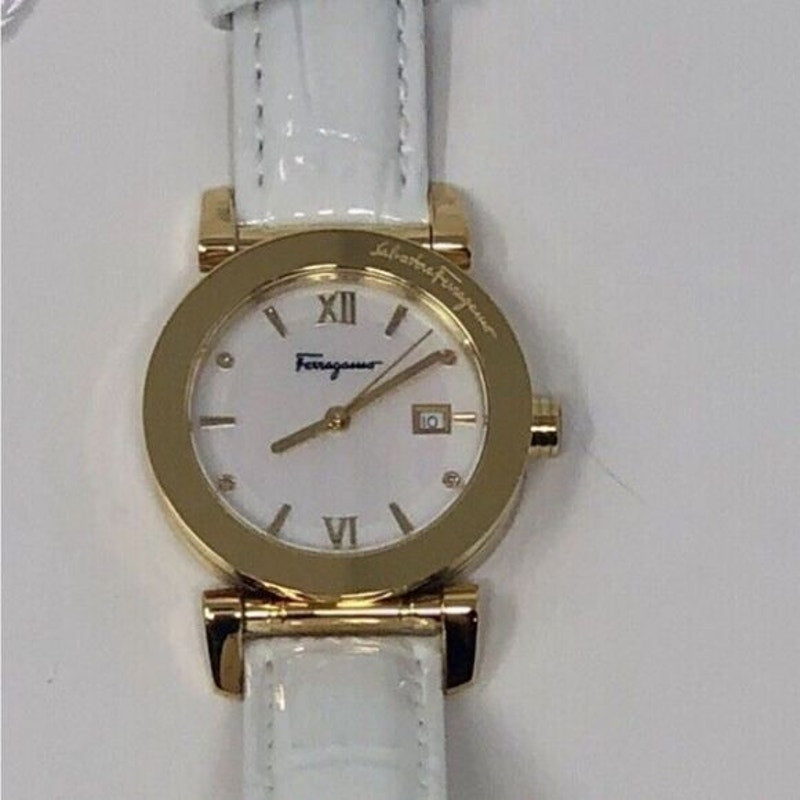 Women’s Salvatore Ferragamo, mother of pearl face watch, made in Italy