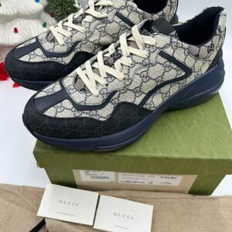 Men's Gucci GG supreme Rython sneakers size 12 made in Italy NWT