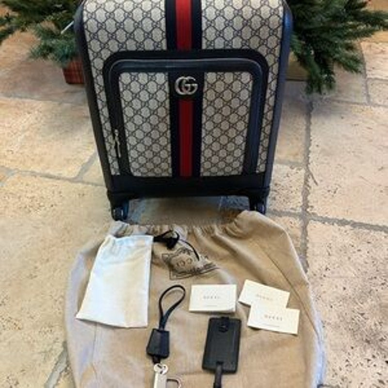 Gucci Savoy GG Supreme small cabin, carry-on suitcase made in Italy NWT
