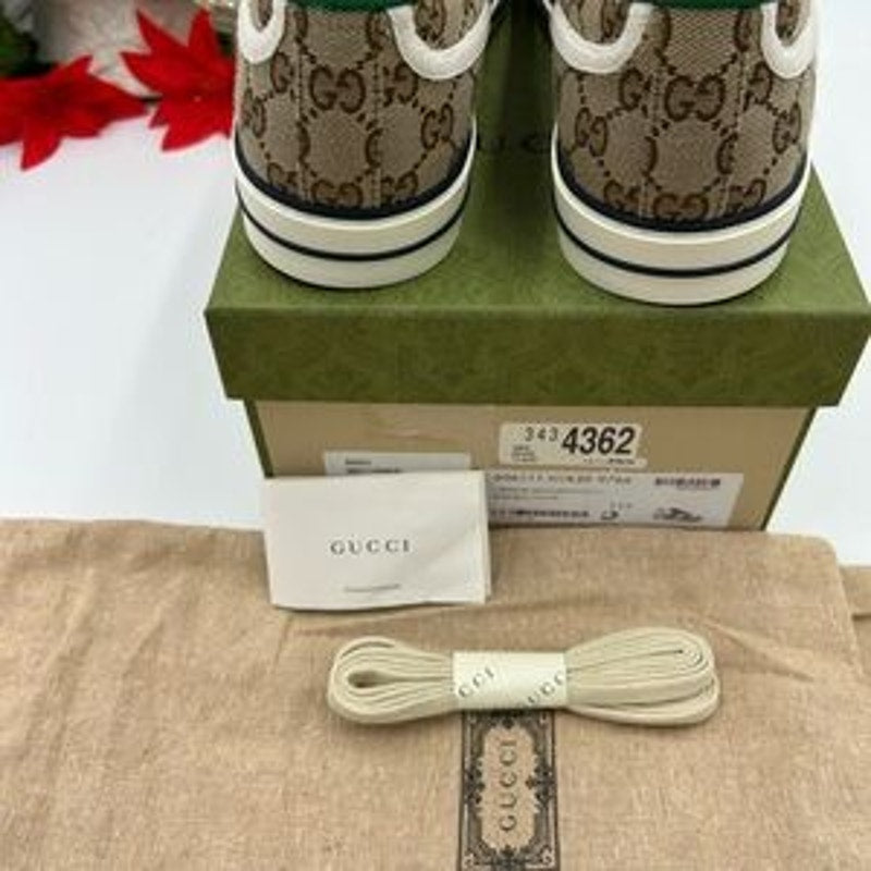 Gucci tennis 1977 low top GG canvas sneaker sized 11.5 fits 12 US made in Italy