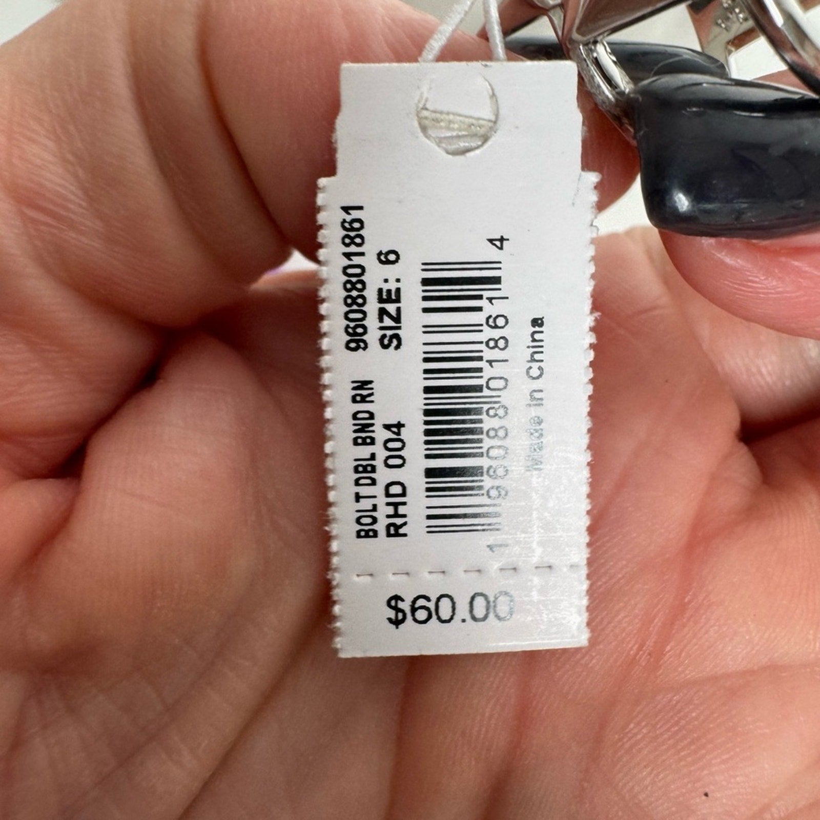 Kendra Scott Silver Ring lightning bolts pattern new with tags in branded dusty