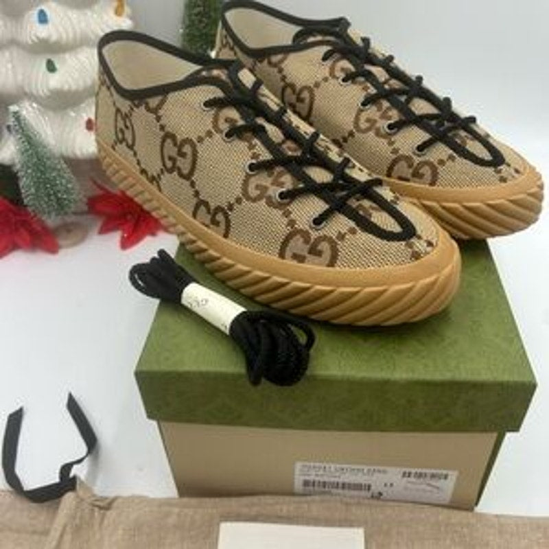 Gucci Beige and Brown low top sneakers size 13 made in Spain