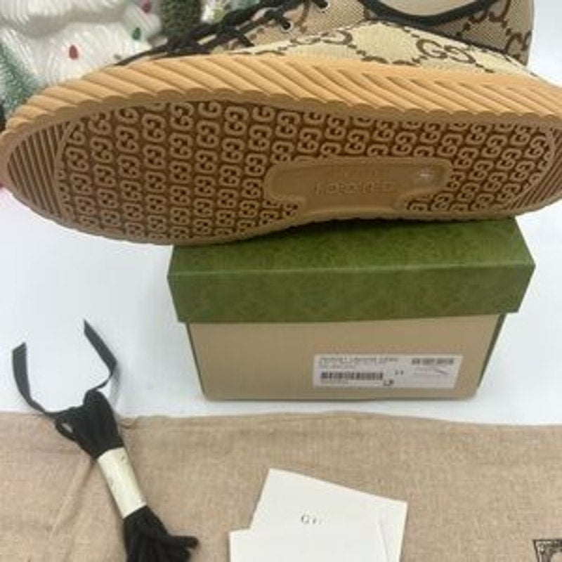 Gucci Beige and Brown low top sneakers size 13 made in Spain