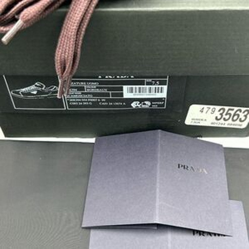 Men's Prada triangle logo suede sneakers size 8.5 US made in Italy