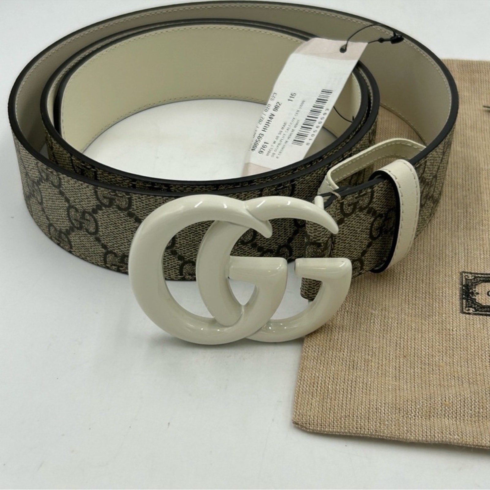 Men's Gucci GG supreme Marmont leather belt size 115 centimeters/46 inches