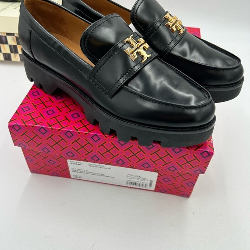 Women's Tory Burch Everly chunky leather loafers size 10.5 US