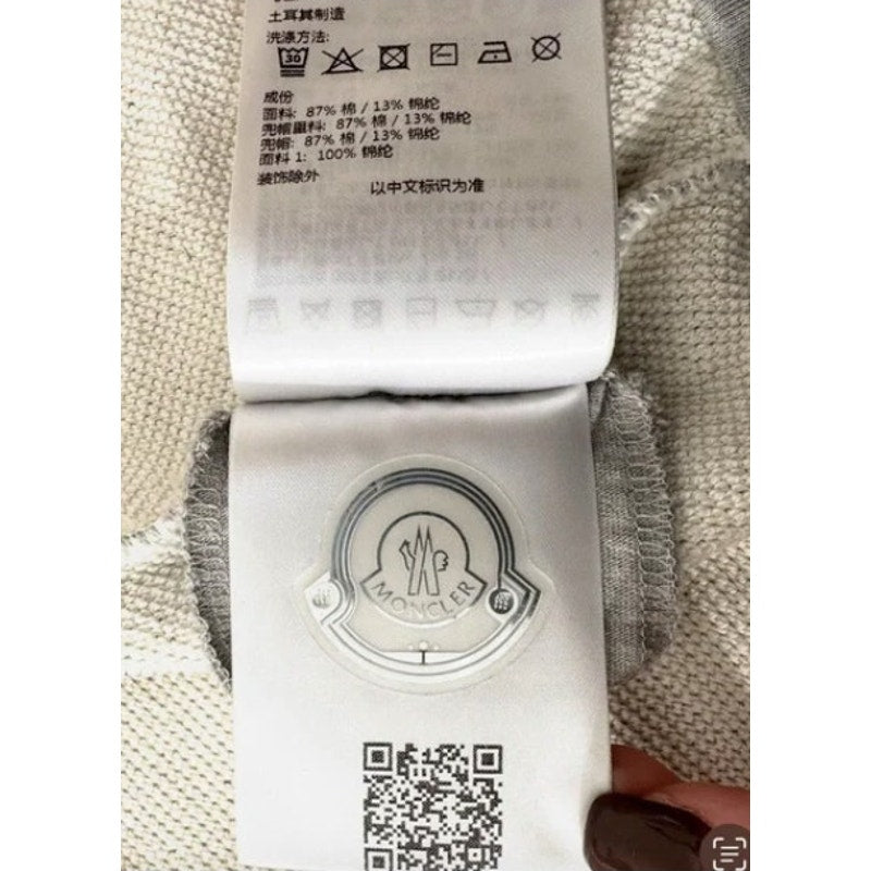 Moncler Men’s 2XL Gray Zip-Up Hoodie – Metallic Puffed Lettering (NWOT)