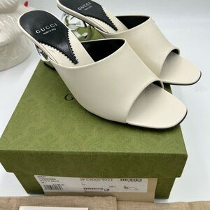 Women's Gucci interlocking G leather sandals size 38.5 made in Italy