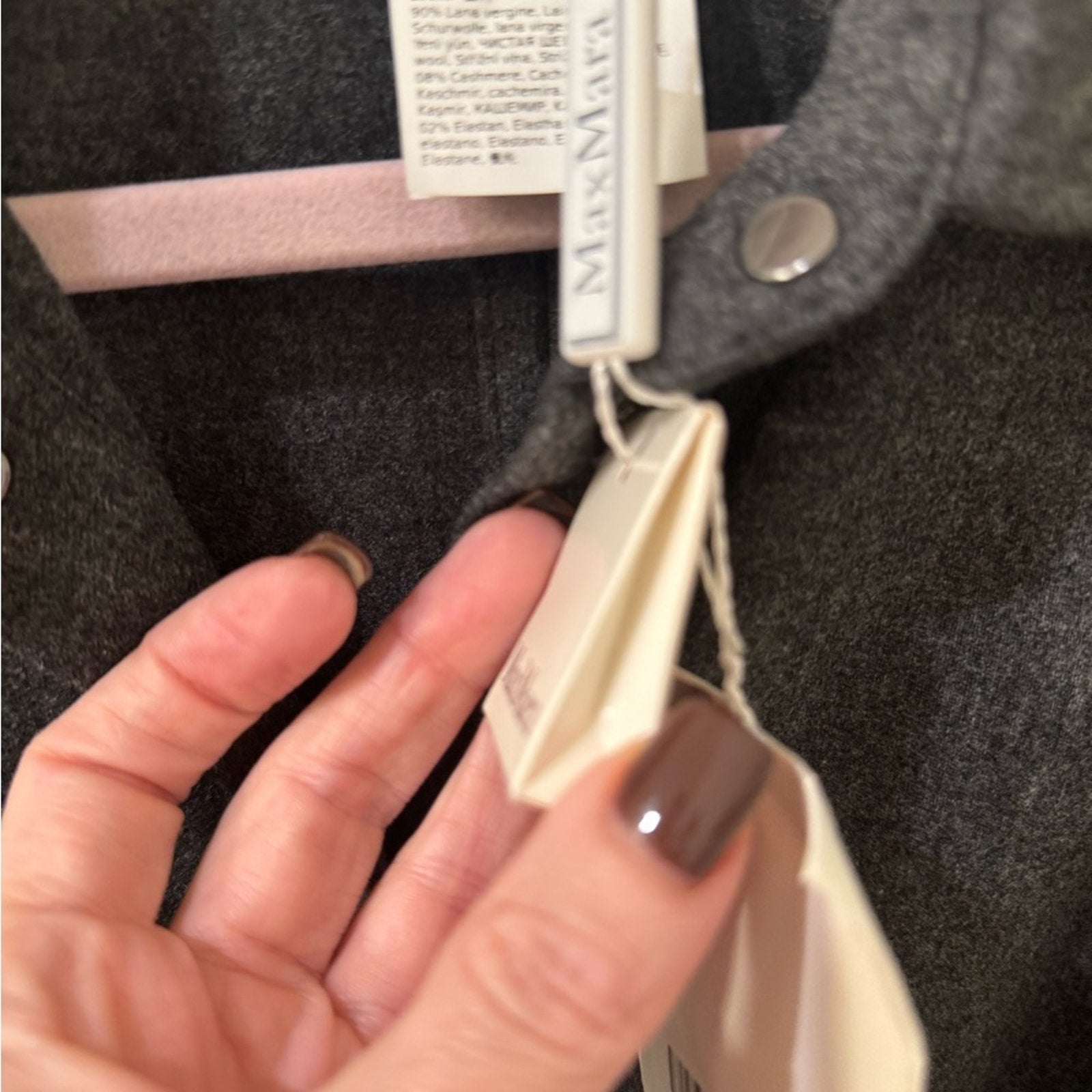 MaxMara Charcoal Wool Blend Fabric