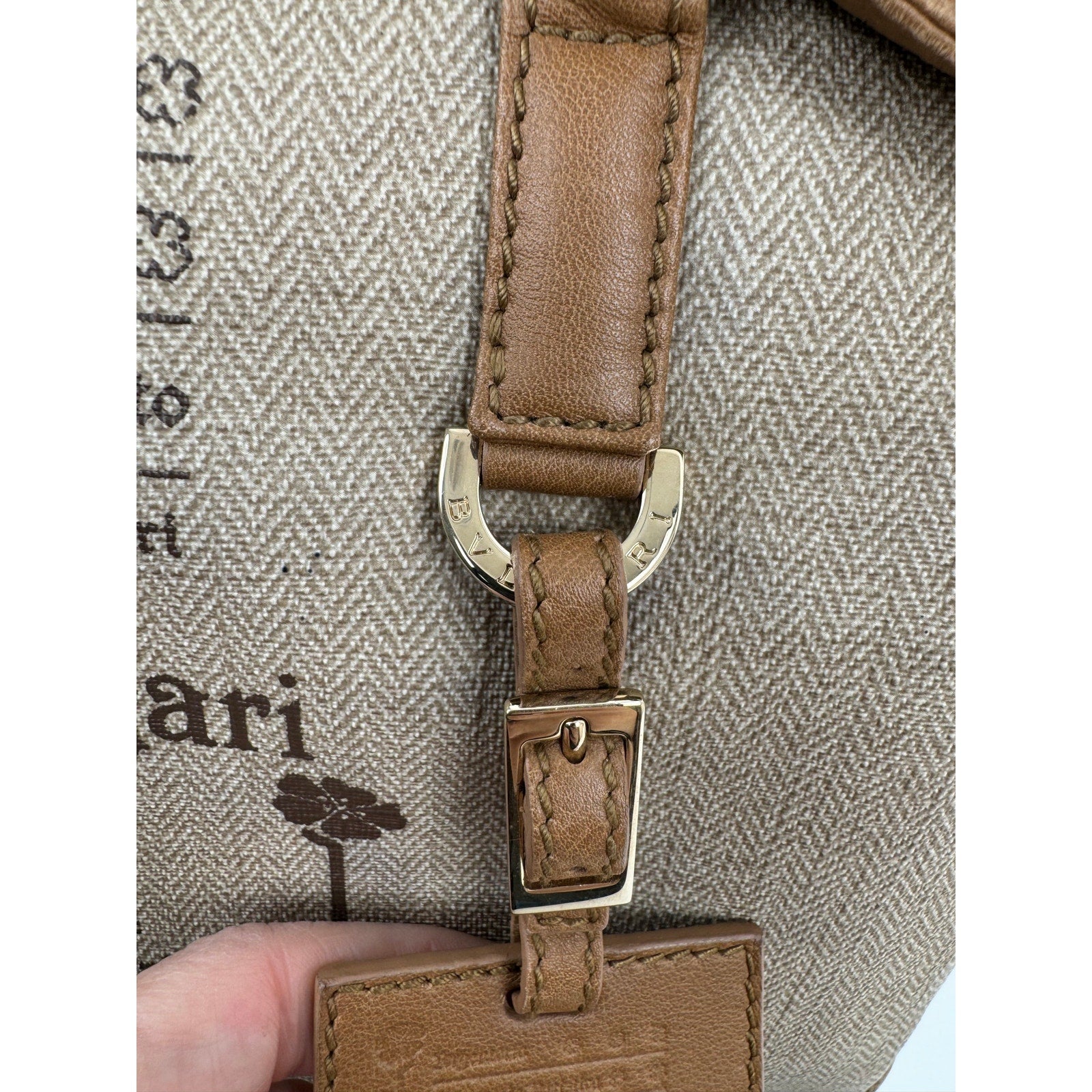 Bulgari Speedy Type Bag With Long Strap With Matching Trifold Wallet