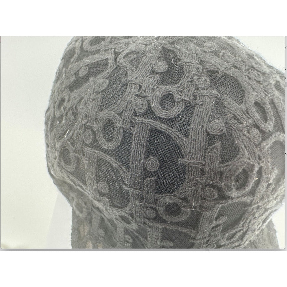 Christian Dior Oblique Technical Tulle Mesh Baseball Cap Black Size L Dust Bag