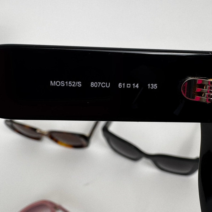 Moschino NWT Heart Shaped Jet Black Oversized Frame Sunglasses