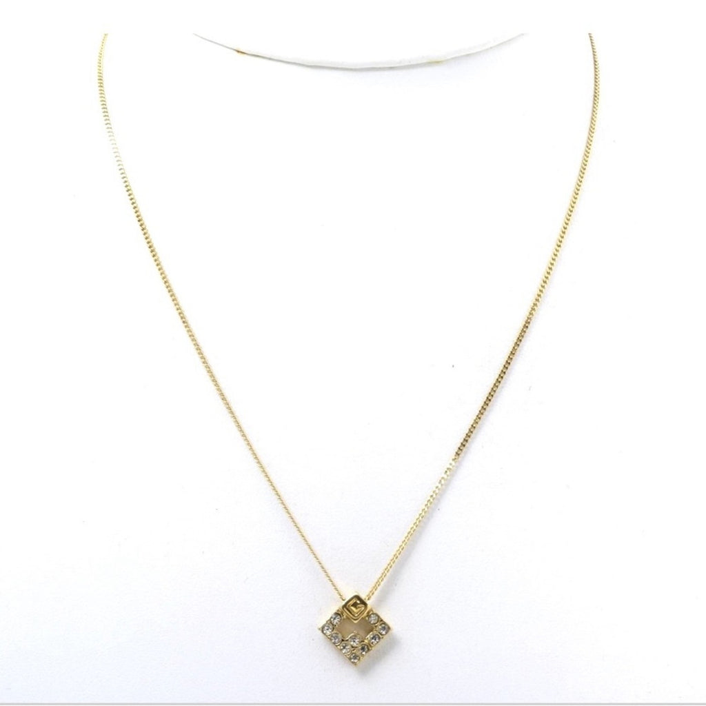 Givenchy Gold Rhinestone Necklace 0.55 × 16.14 × 0.55