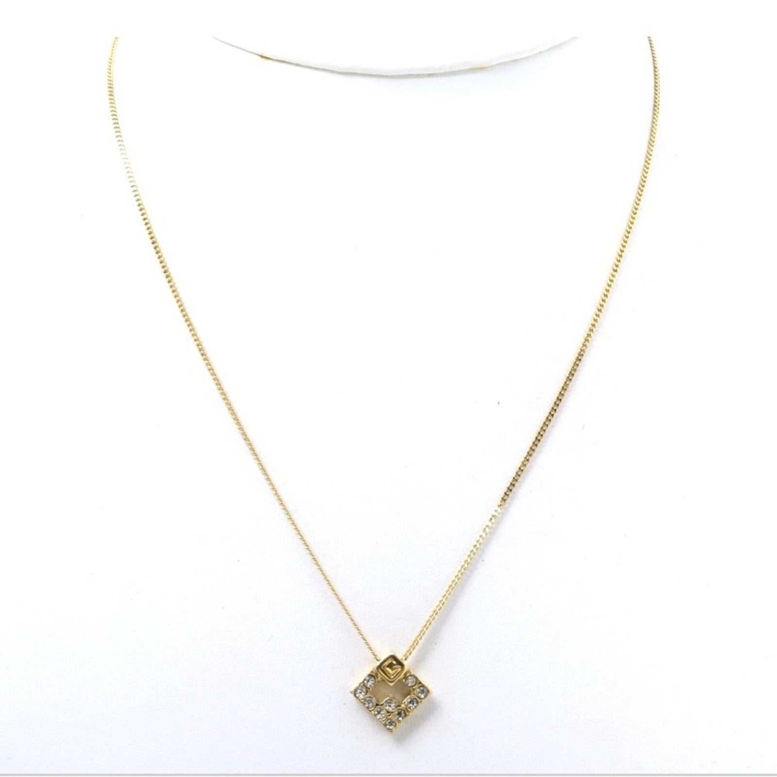 Givenchy Gold Rhinestone Necklace 0.55 × 16.14 × 0.55
