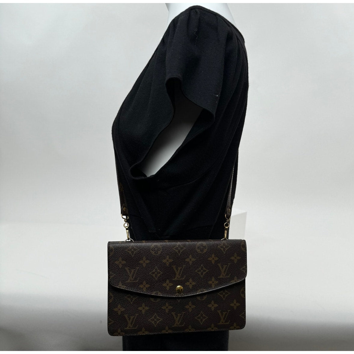 Louis Vuitton LV Monogram Pochette Double Rabat Thin Shoulder Bag