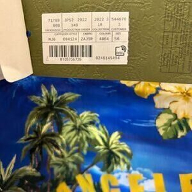 Men’s Gucci palm tree, print bowling shirt size size 56 made in Italy