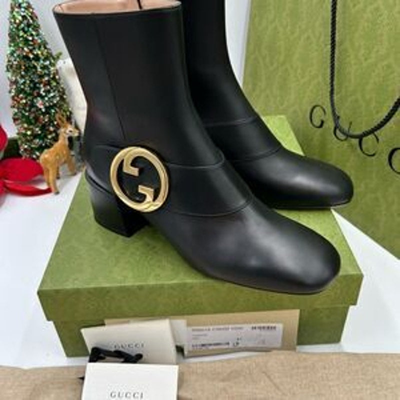 Women’s Gucci, Leather GG Blondie, 55 mm ankle boots size 41 made in Italy
