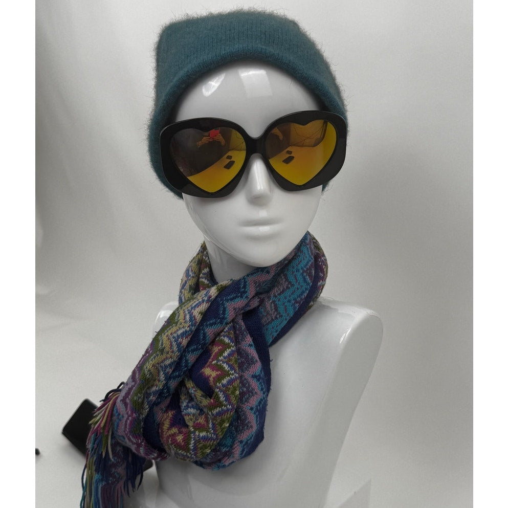 Moschino NWT Heart Shaped Jet Black Oversized Frame Sunglasses