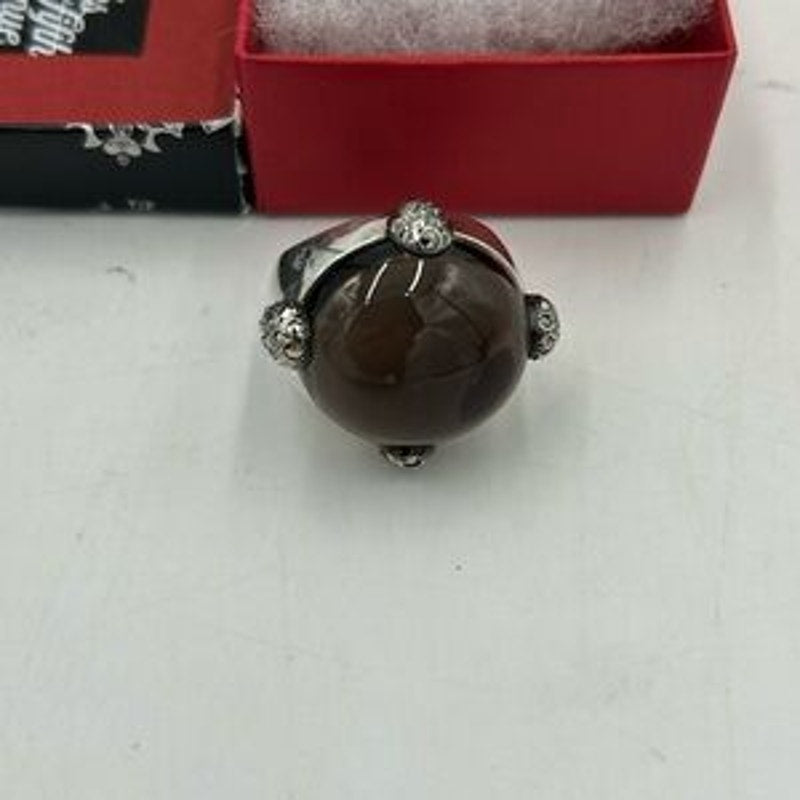 Pomellato 67 smoky quartz/marcasite Sterling silver Griffes ring size 6 Italy