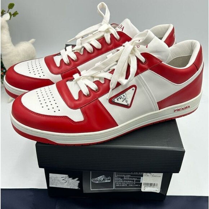 Men’s Prada downtown leather logo sneakers size 12.5 made in Italy