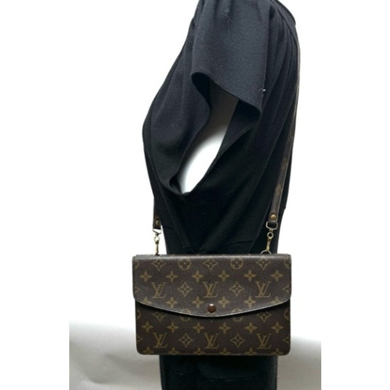 Louis Vuitton LV Monogram Pochette Double Rabat Thin Shoulder Bag