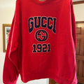 Men's Gucci logo embroidered cotton jersey sweatshirt, size large made in Italy