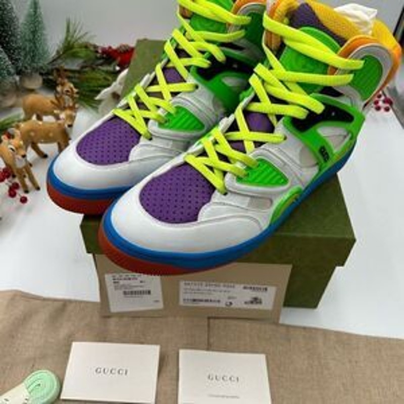 Women’s Gucci basket high top leather sneakers size 40.5