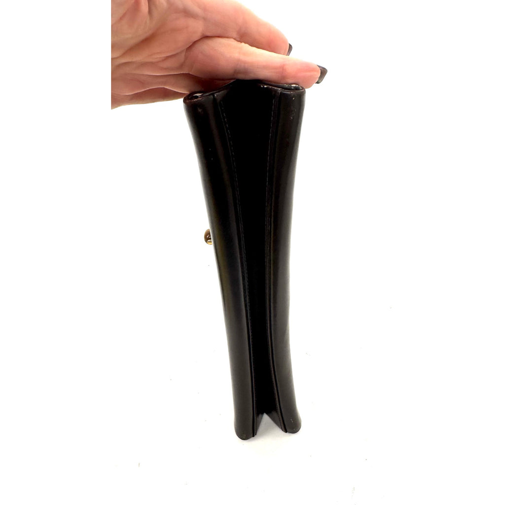 Gucci Vintage Chocolate Brown Leather Gold Chain Handbag