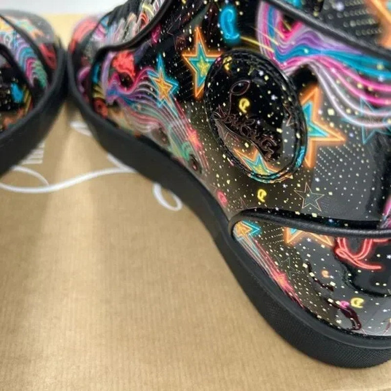 Men’s Christian Louboutin starlight patent leather sneakers size 43 made Italy