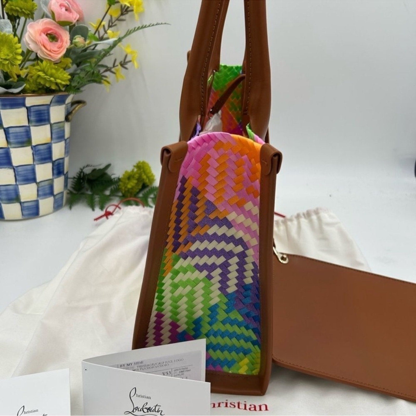 Women's Christian Louboutin side-by-side tote with removable pouch
Made in Italy