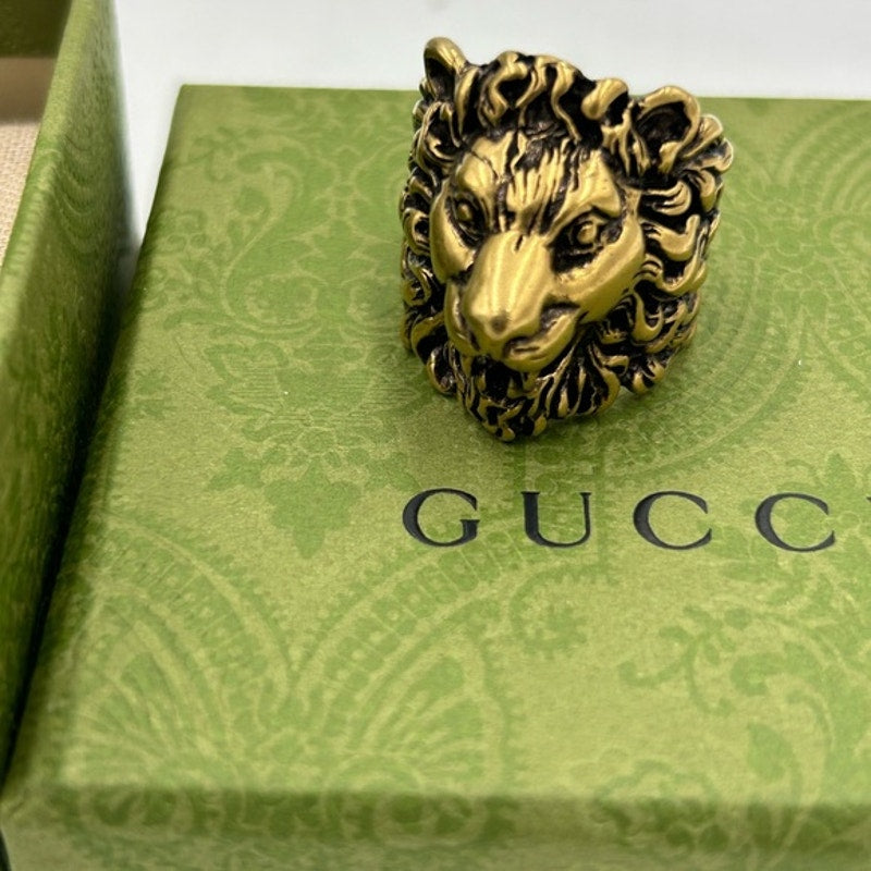 Unisex Gucci iconic Lionhead ring size 10 made in Italy